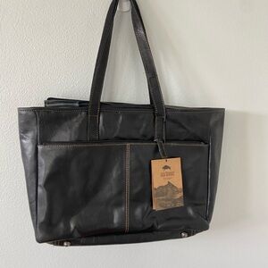 Black Leather Laptop Bag